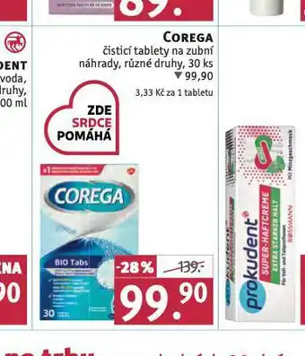 Rossmann Corega čistící tablety na zubní náhrady nabídka