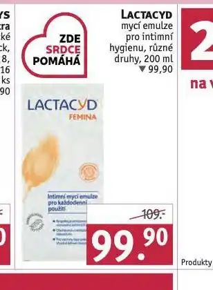 Rossmann Lactacyd intimní mycí emulze nabídka