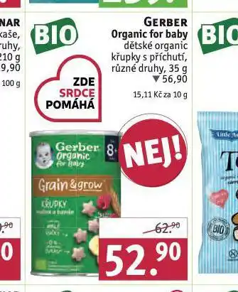 Rossmann Gerber organic for baby dětské křupky nabídka