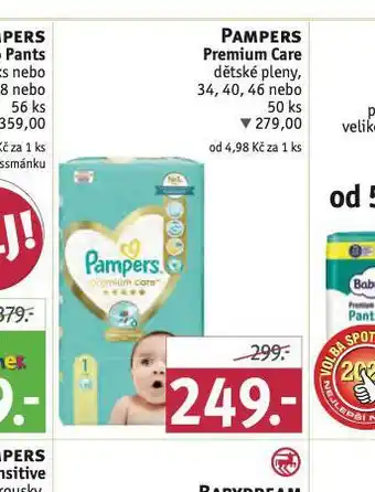 Rossmann Pampers dětské plenky nabídka