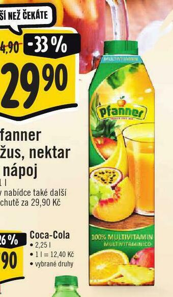 Jip Pfanner džus, nektar a nápoj nabídka