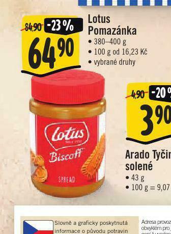 Jip Lotus pomazánka nabídka