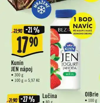 Jip Kunín jen nápoj nabídka