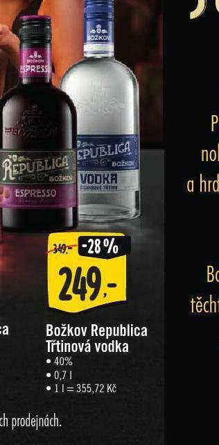 Jip Božkov republica třtinová vodka nabídka