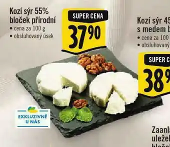 Albert Kozí sýr 55% bloček přírodní nabídka