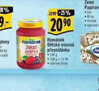 Albert Hamánke dětská ovocná přesnídávka nabídka