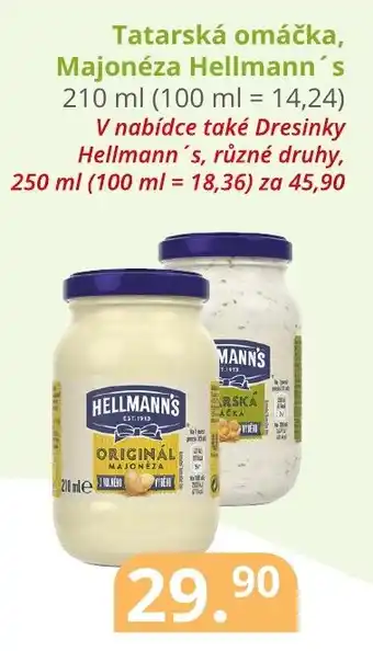 Potraviny CZ Tatarská omáčka, Majonéza Hellmann's nabídka