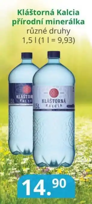 Kláštorná Kalcia přírodní minerálka 1.5L