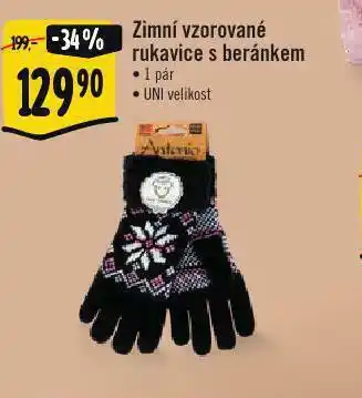 Albert Zimní vzorované rukavice s beránkem nabídka