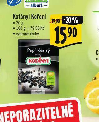 Albert Kotányi koření nabídka