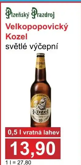 PLUS JIP Velkopopovický Kozel 0.5L nabídka