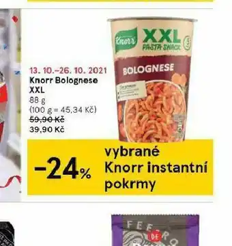 Tesco Knorr bolognese xxl nabídka