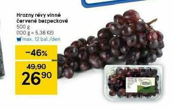 Tesco Hrozny révy vinné červené bezpeckové nabídka