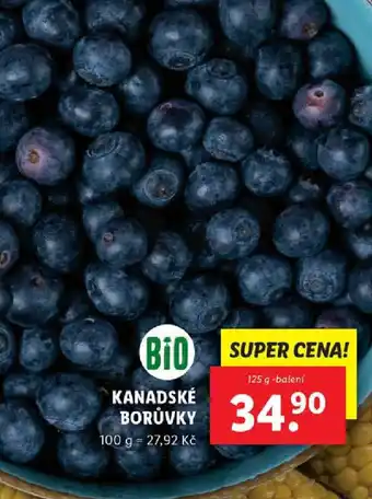 Lidl KANADSKÉ BORŮVKY nabídka