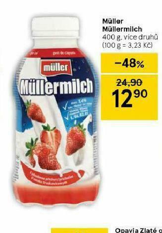 Tesco Müller milch nabídka