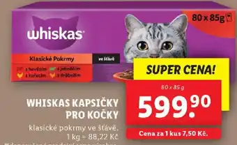 Lidl WHISKAS KAPSIČKY PRO KOČKY nabídka