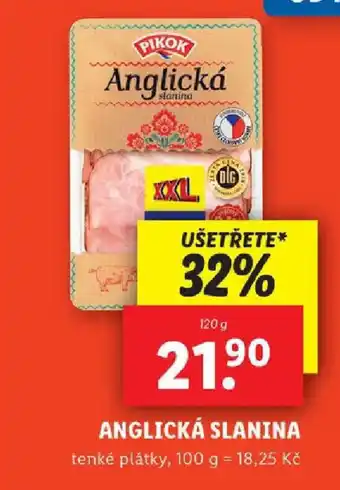 Lidl ANGLICKÁ SLANINA nabídka