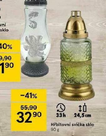 Tesco Hřbitovní svíčka sklo nabídka