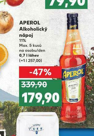 Kaufland Aperol alkoholický nápoj nabídka