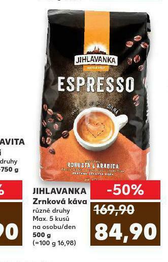 Kaufland Jihlavanka zrnková káva nabídka