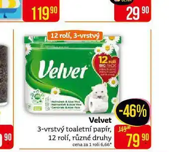 Teta Velvet toaletní papír nabídka