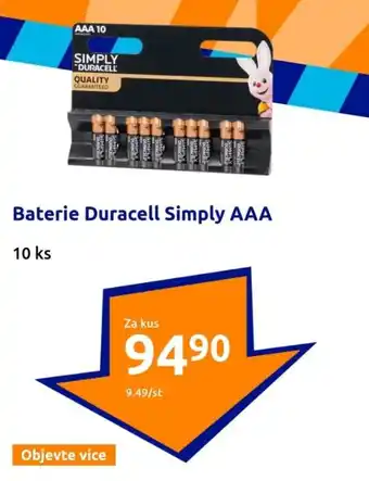 Action Baterie Duracell Simply AAA nabídka