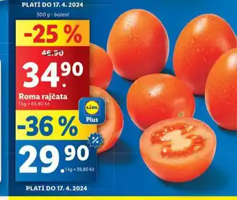 Lidl Roma rajčata nabídka