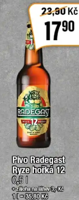 TEMPO Pivo Radegast Ryze hořká 12 0.5L nabídka