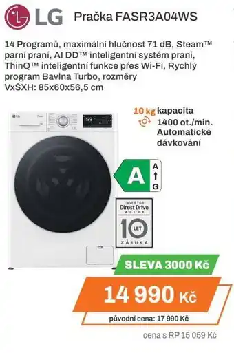 Expert LG Pračka FASR3A04WS nabídka