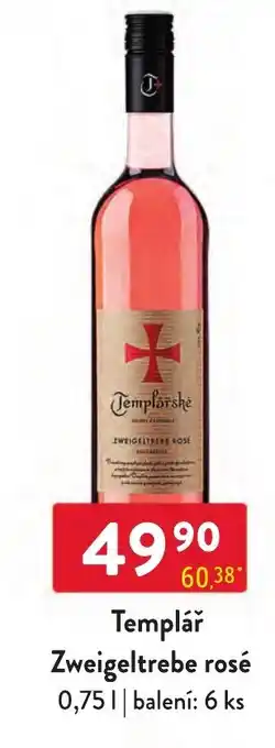 Qanto Templář Zweigeltrebe rosé 0.75L nabídka