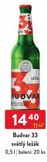 Qanto Budvar 33 světlý ležák 0,5 L nabídka