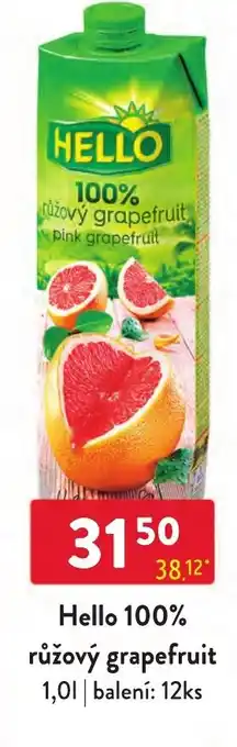 Hello 100% růžový grapefruit 1.0L