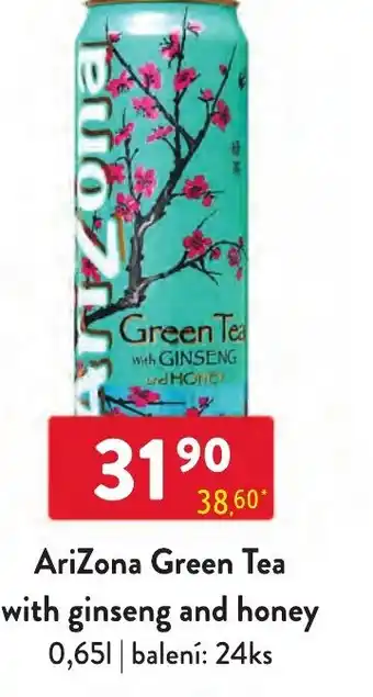 Qanto AriZona Green Tea with ginseng and honey 0.65L nabídka