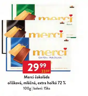 Qanto Merci čokoláda oříšková, mléčná, extra hořká 72% nabídka