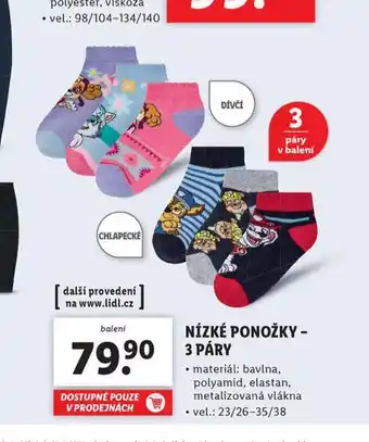 Lidl Nízké ponožky nabídka