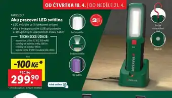 Lidl Aku pracovní led svítilna nabídka