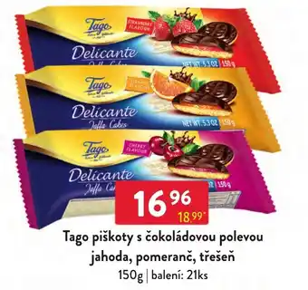 Tago piškoty s čokoládovou polevou jahoda, pomeranč, třešeň