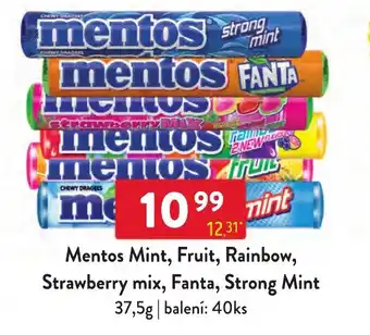 Qanto Mentos Mint, Fruit, Rainbow, Strawberry mix, Fanta, Strong Mint nabídka
