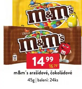 Qanto m&m's arašídové, čokoládové nabídka