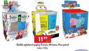 Qanto Sladké oplatkové papíry Frozen, Minions, Paw patrol nabídka