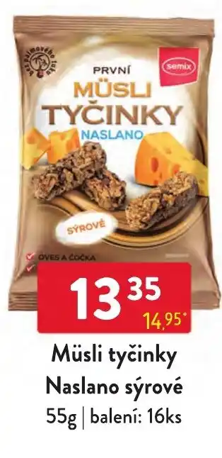 Qanto Müsli tyčinky Naslano sýrové nabídka