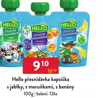 Qanto Hello přesnídávka kapsička s jablky, s meruňkami, s banány nabídka