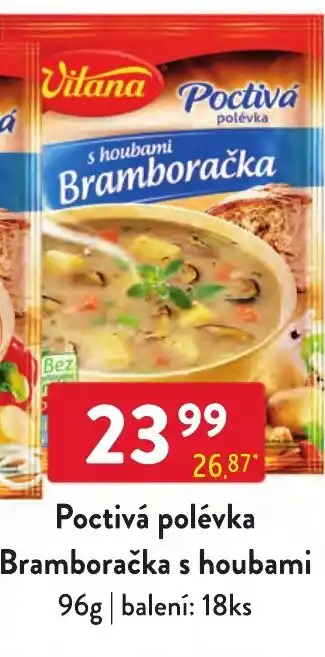 Qanto Poctivá polévka Bramboračka s houbami nabídka