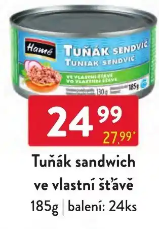 Qanto Tuňák sandwich ve vlastní šťávě nabídka