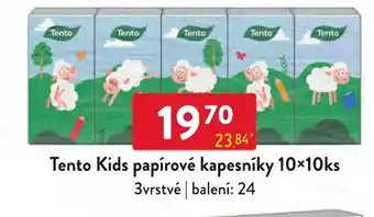 Qanto Tento Kids papírové kapesníky 10×10ks nabídka