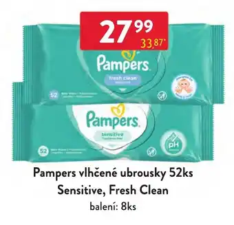 Qanto Pampers vlhčené ubrousky 52ks Sensitive, Fresh Clean nabídka