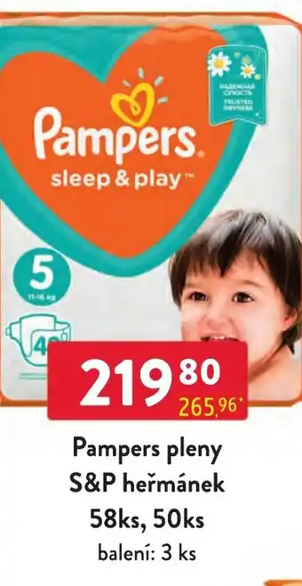 Qanto Pampers pleny S&P heřmánek 58ks, 50ks nabídka