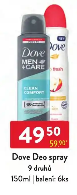 Qanto Dove Deo spray 9 druhů nabídka