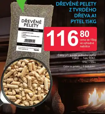 Qanto DŘEVĚNÉ PELETY Z TVRDÉHO DŘEVA A1 PYTEL 15KG nabídka