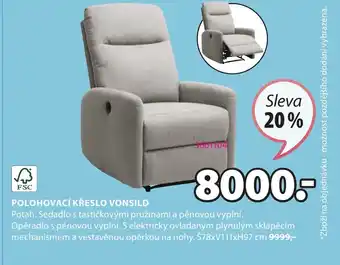 JYSK POLOHOVACÍ KŘESLO VONSILD nabídka